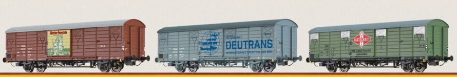 BRAWA 50703 - H0 - 3-tlg. Set Ostalgie-Marken Glmms 1500, DR Ep. IV